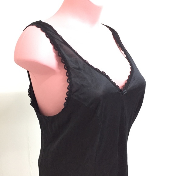 M WARNERS Vintage Retro Black Slip Nightie - Picture 2 of 5